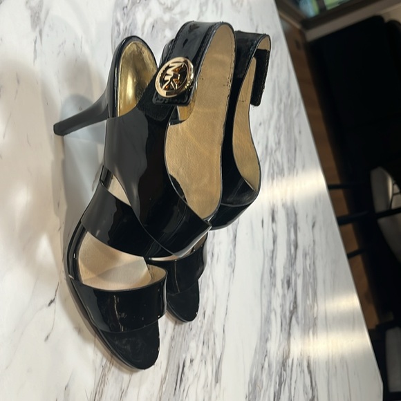 Michael Core Black Sandals with 3 Inch Heel - Picture 2 of 3